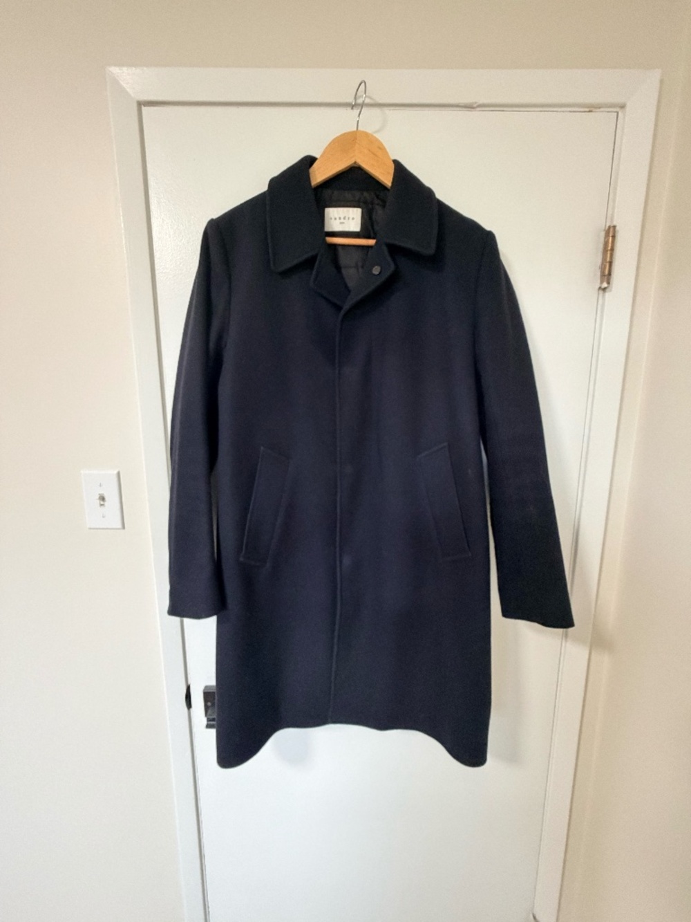 Men's Sandro Wool Coat with Filled Liner